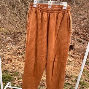 Vintage By Taylor Pants Size Medium Burnt Orange Knit Tapered Stretch Elastic